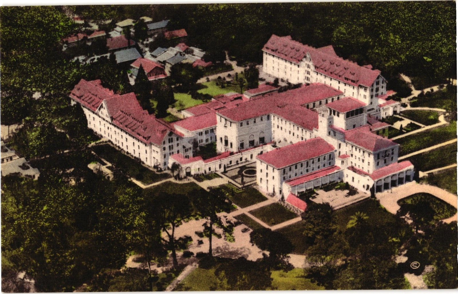 Hotel Del Monte Aerial View Monterey California Divided Postcard c1915