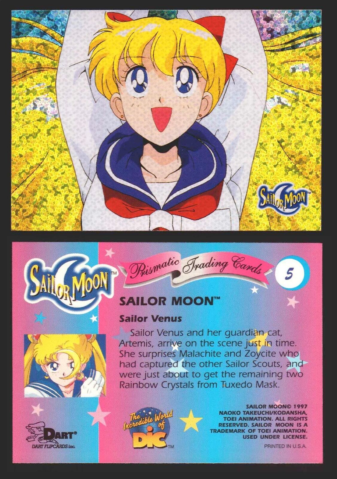 1997 Sailor Moon Prismatic You Pick Trading Card Singles #1-#72 Cracked