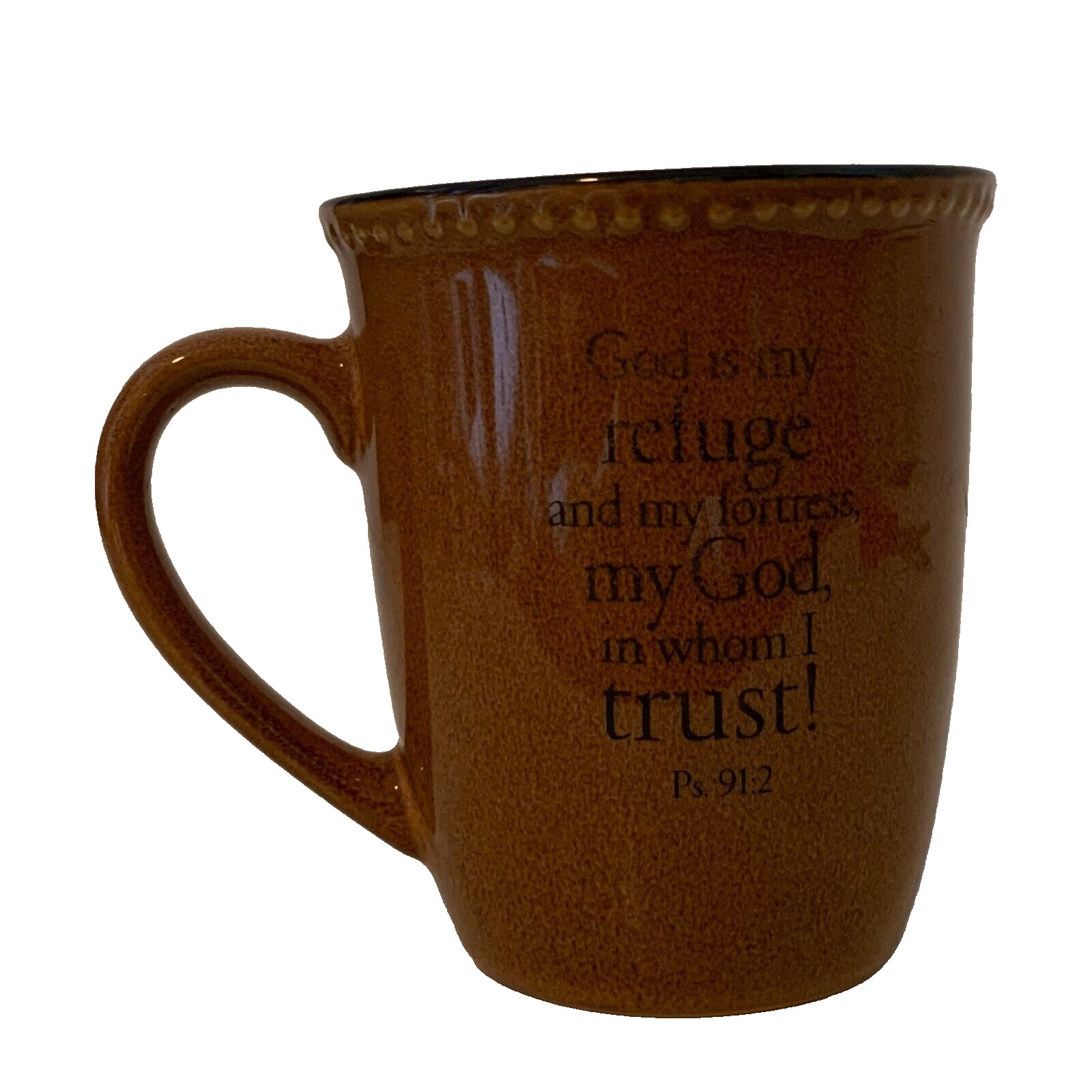Christian Art Gift Coffee Mug Cup 2 Piece Set Brown \