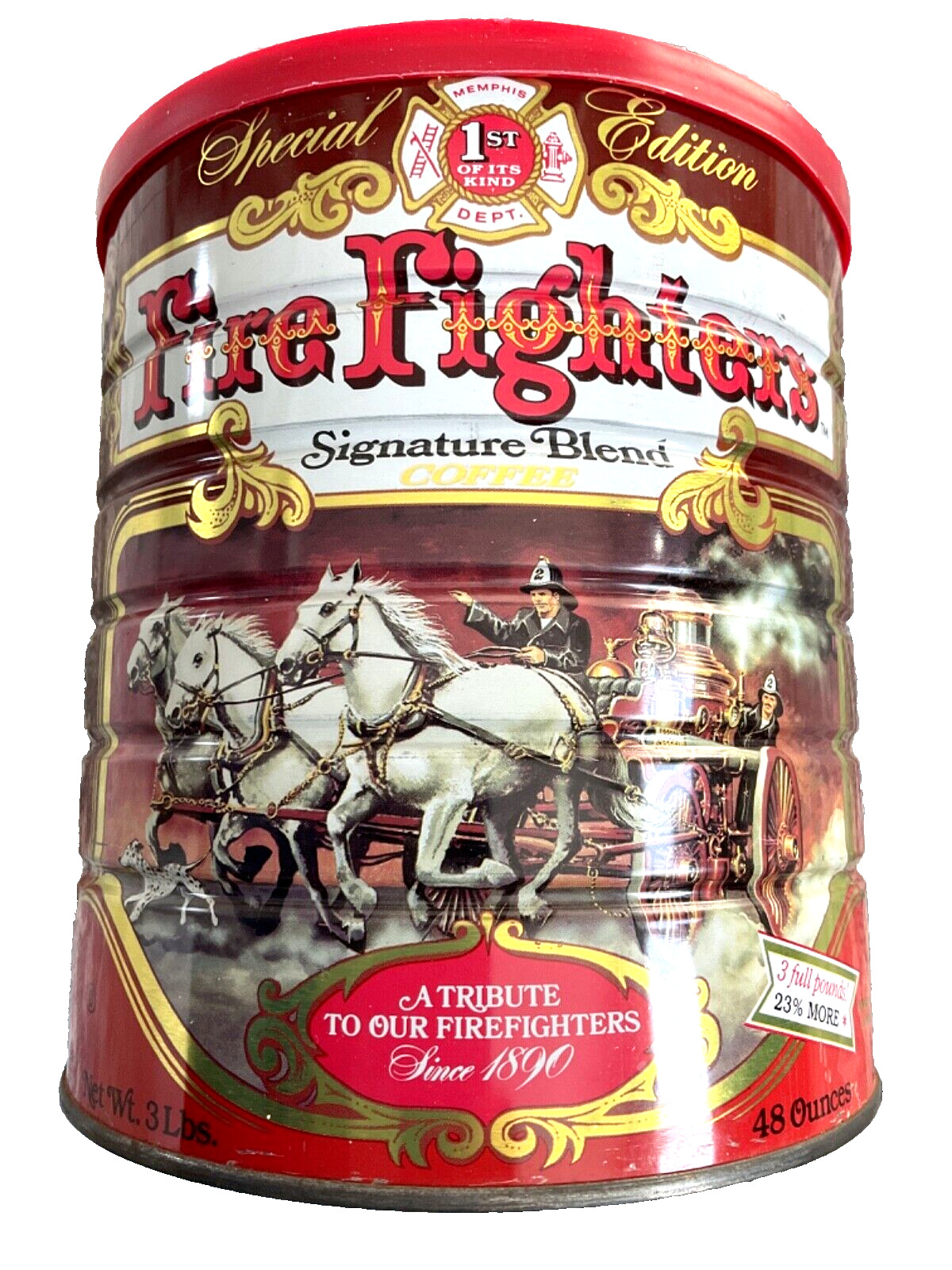 Vintage FIRE FIGHTERS Special Edition Signature Blend Coffee Can - SEALED