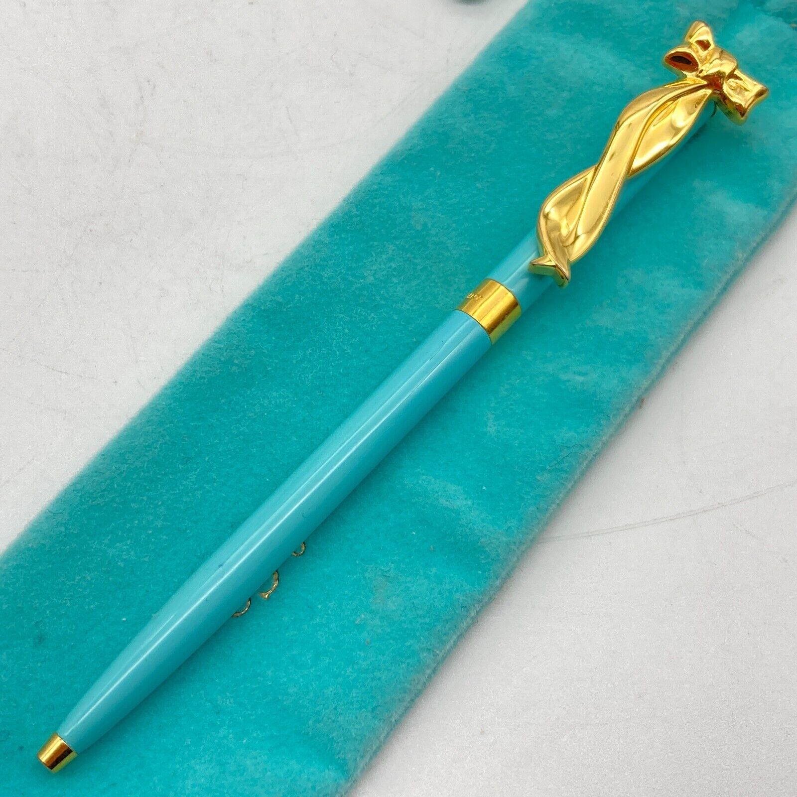 MINT Tiffany & Co. Ballpoint Pen blue ribbon oil-based Black ink