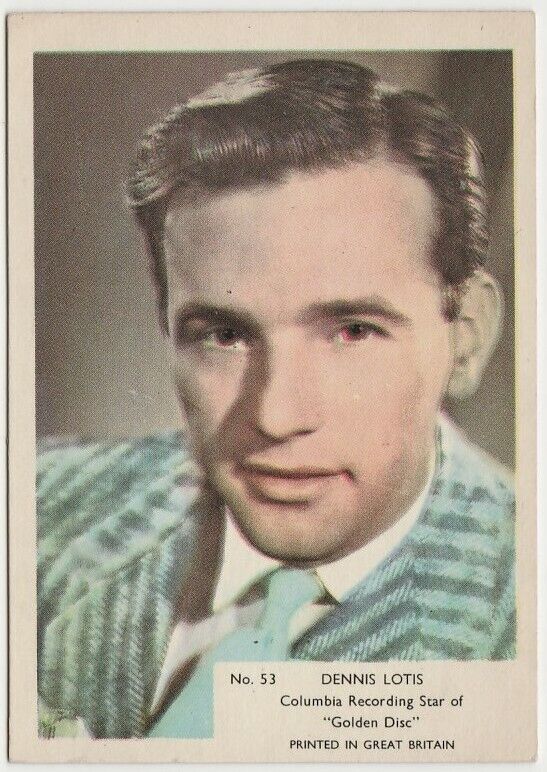 Dennis Lotis 1955 Kane Products Film Stars Trading Card #53