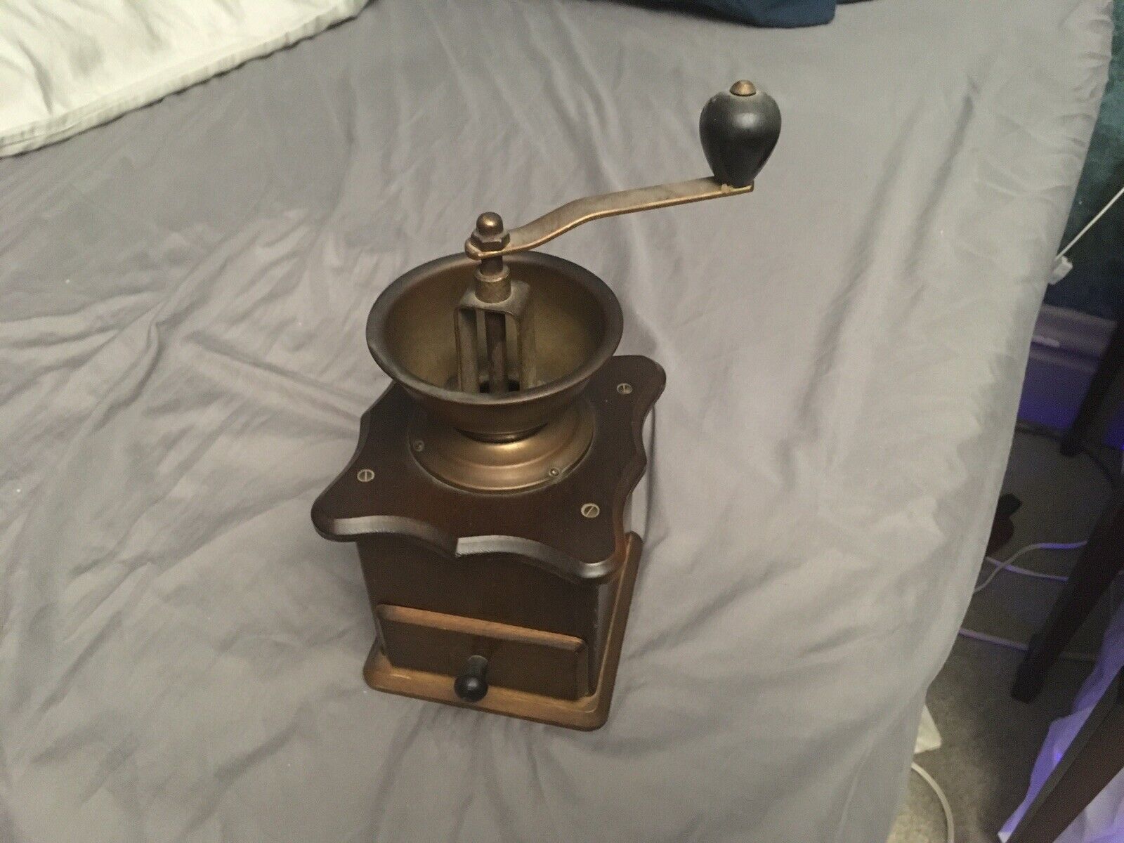 Wooden, Antique Coffee Grinder. Made In West Germany. ￼