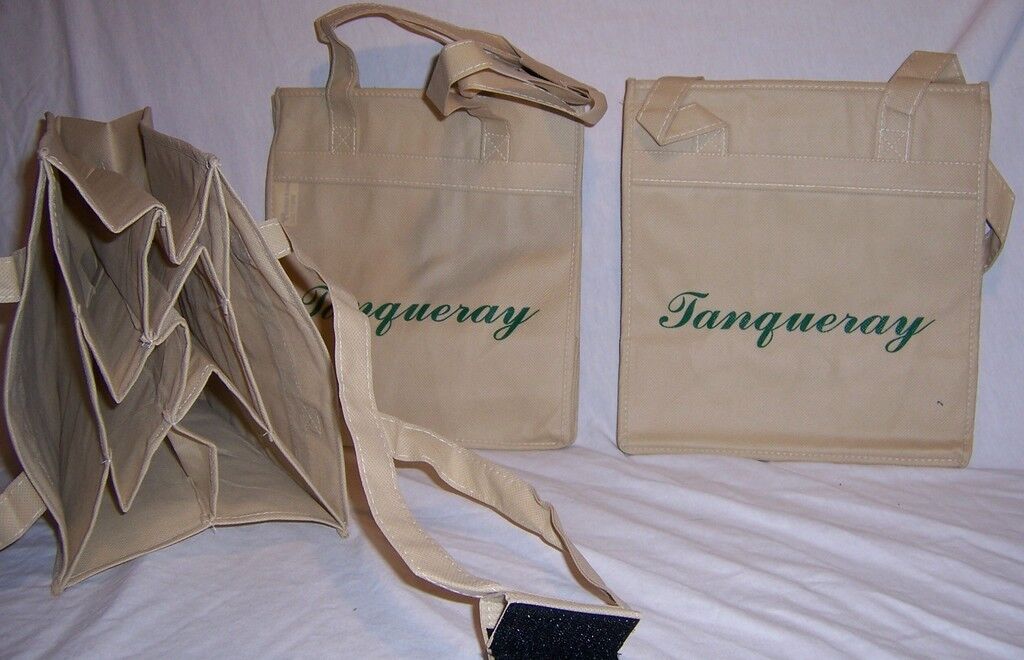 New Lot of 2 TANQUERAY Reusable 6 Bottle Carry TOTE BAGS Be Eco Friendly