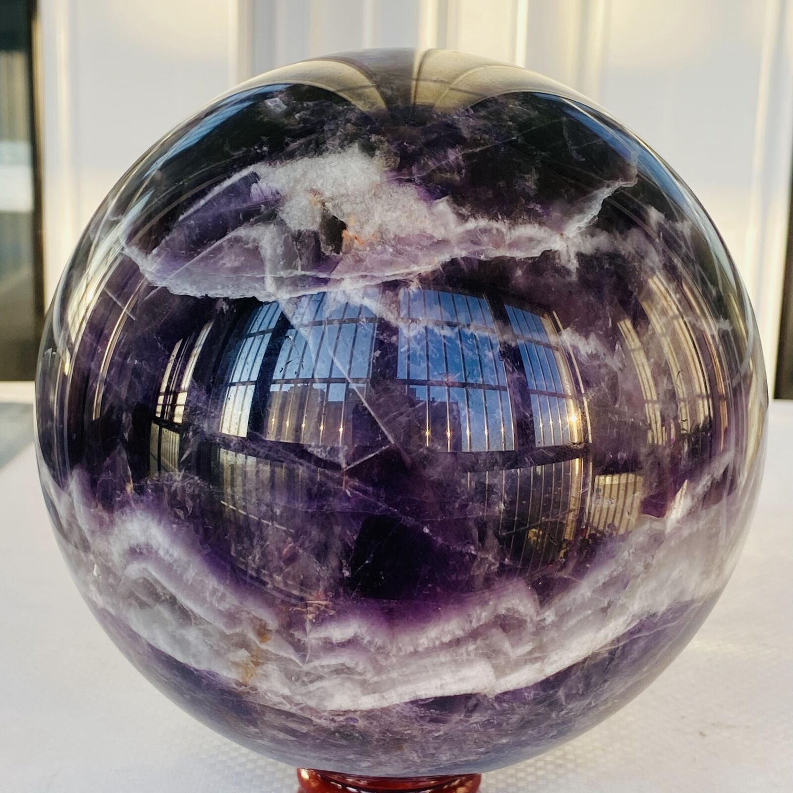 2840g Natural Dream Amethyst Quartz Crystal Sphere Ball Healing