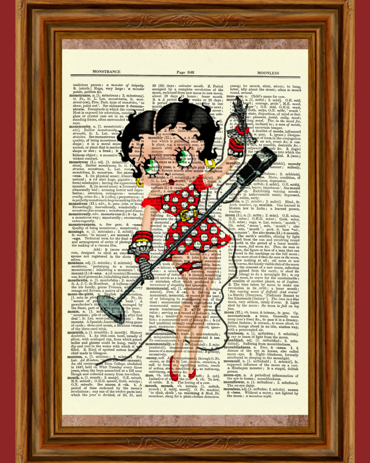 Betty Boop Dictionary Art Print Poster Picture Vintage Book Collectible