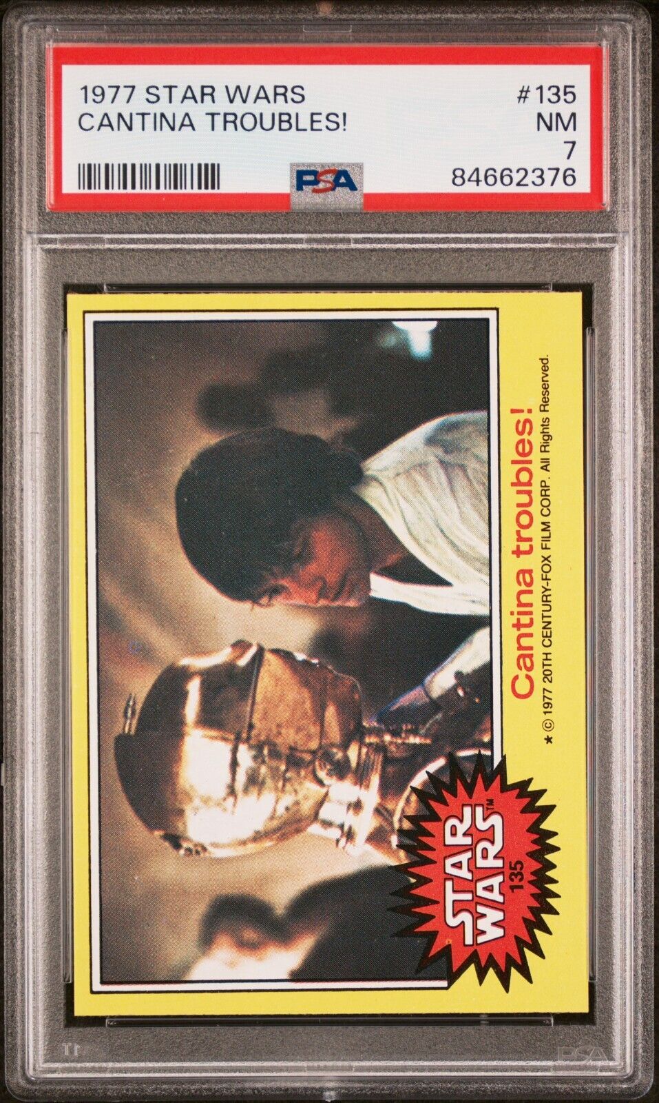 1977 TOPPS STAR WARS 135 Cantina troubles PSA 8 NM/MT
