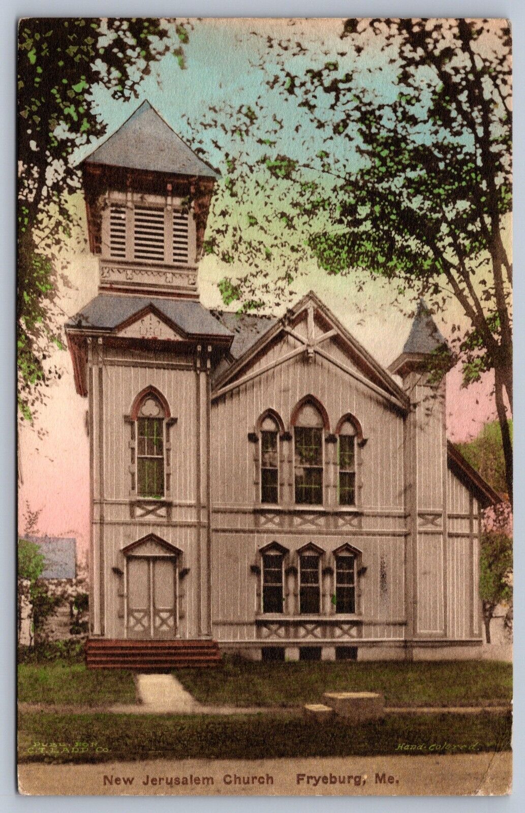 Postcard Fryeburg ME New Jerusalem Church 1940