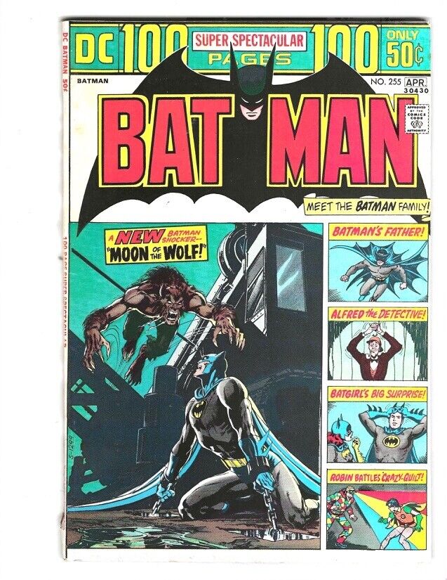 Batman #255 DC 1974 Flat tight and Glossy FN+ or better Neal Adams 100 Pg. Giant