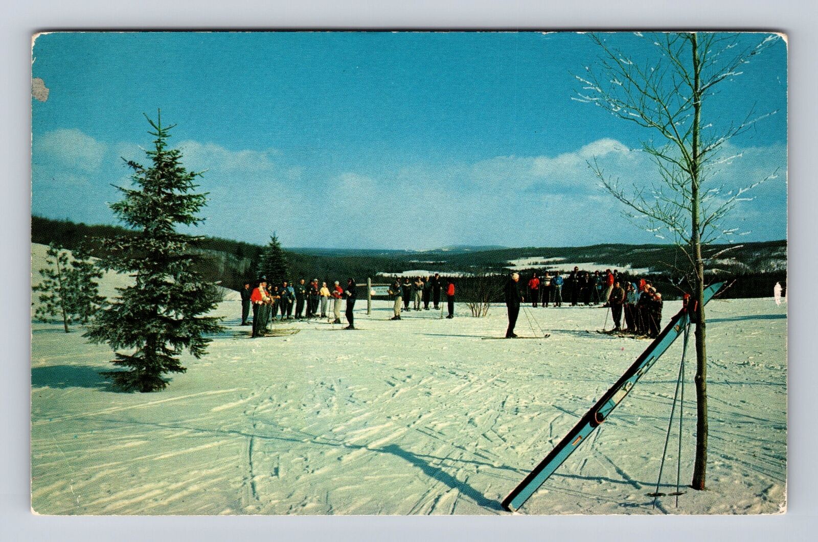 Gaylord MI-Michigan, Ski School At Otsego Ski Club, Valley, Vintage Postcard