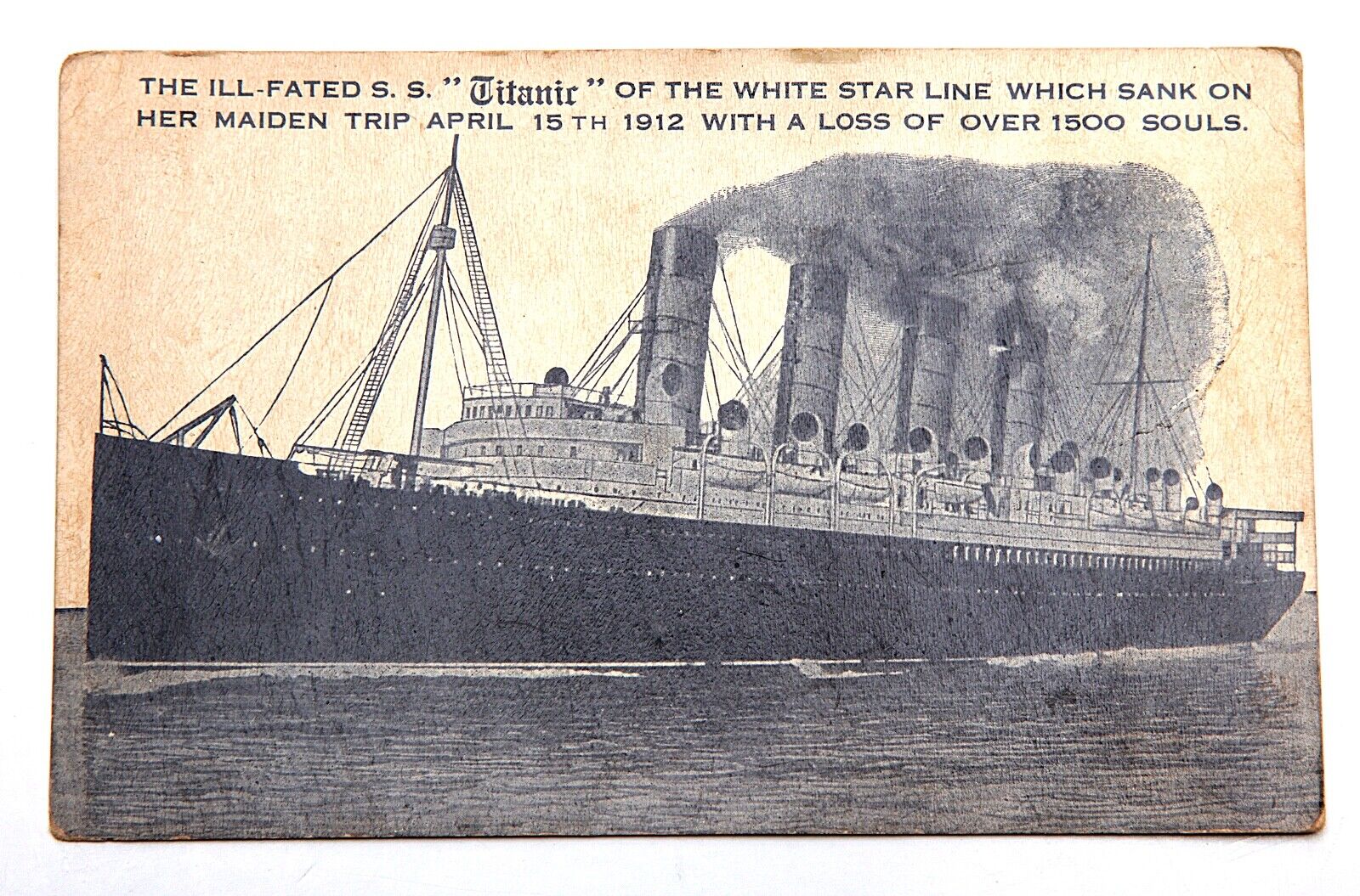 Vintage Rare Mauritania Ship Which Commemorates the Titanic Postcard Unused USA