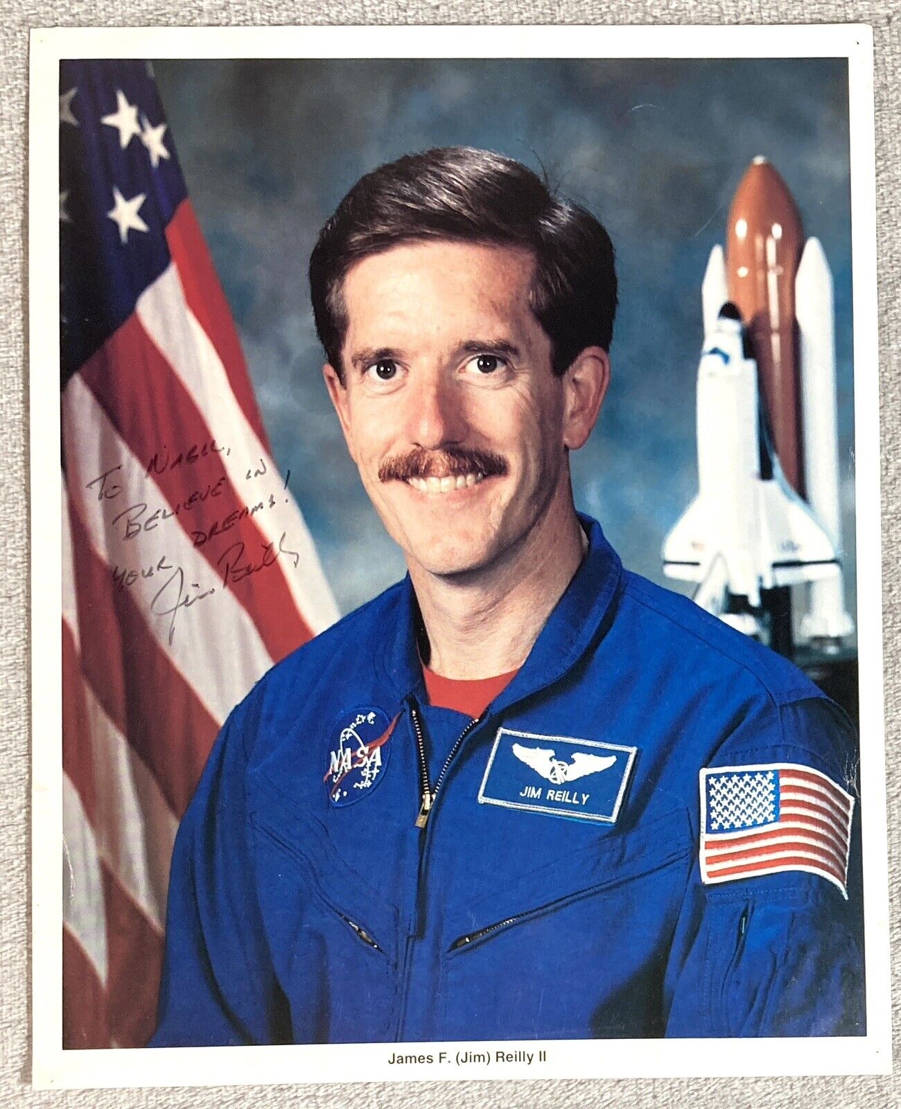 JAMES F. ( JIM ) REILLY signed 8x10 NASA ASTRONAUT NASA JSCIL-1041 Shuttle Space