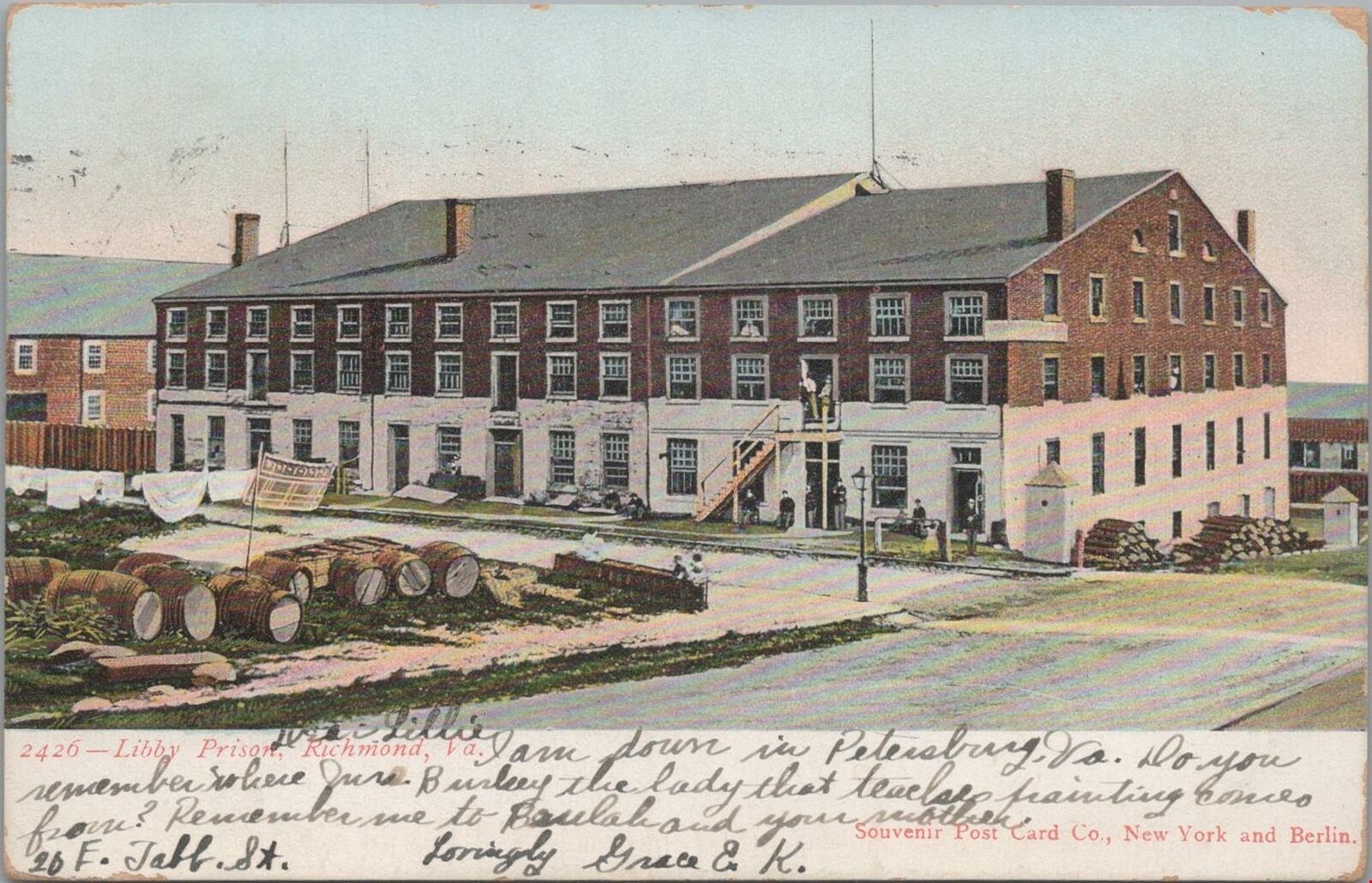Postcard Libby Prison Richmond VA Virginia 