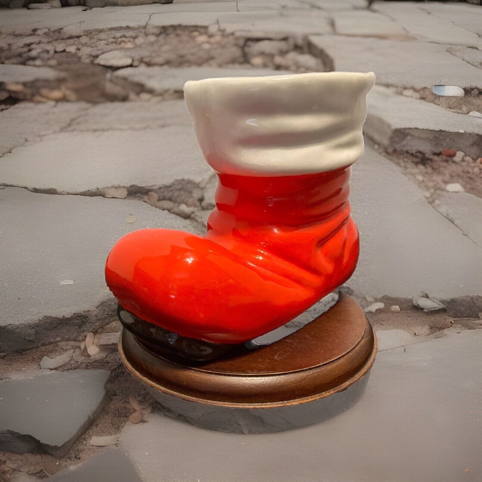 Vintage Ceramic Santa’s Boot Planter Or Candy Cane Holder