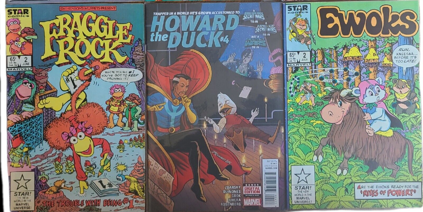 3 Vintage Comics Fraggle Rock Ewoks Howard The Duck 80s 90s