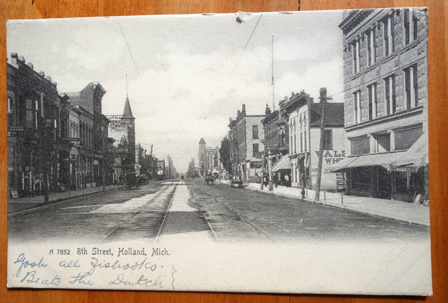 8th Street, Holland MICH Rotograph postcard p/u 1907 Michigan