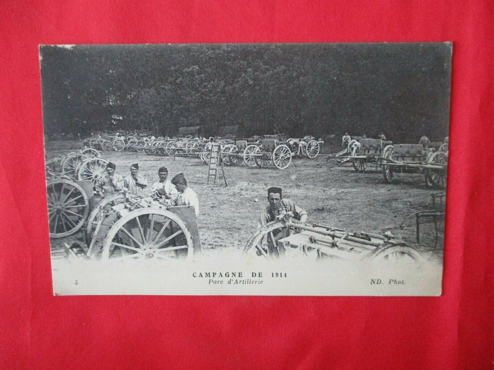 1914 CPA WW1 ARTILLERY PARK CAMPAIGN