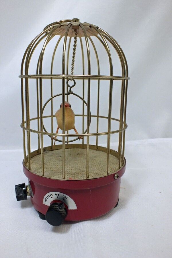 Vintage 19070s Bird Cage Music Box Japan Saezuri Singing Tweeting Project As Is