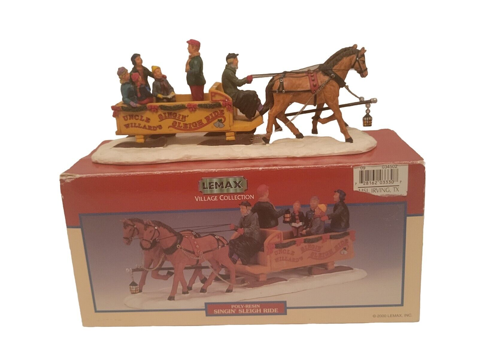 LEMAX VILLAGE COLLECTION SINGIN\' SLEIGH RIDE POLY RESIN
