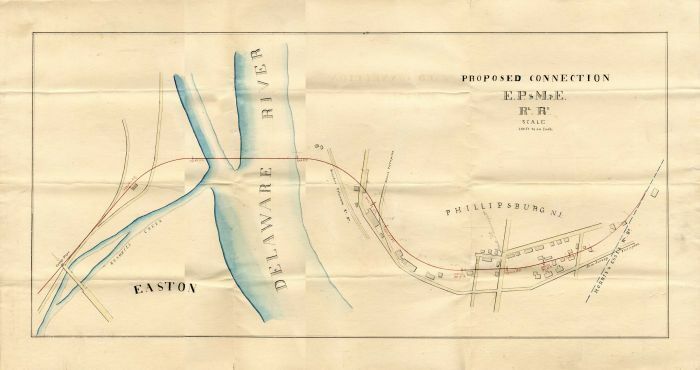 3 Maps of the Easton Phillipsburg and Morris and Essex Railroads - Miscellaneous