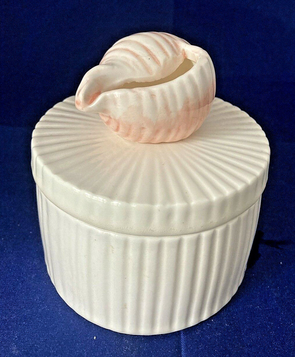 vtg Fitz and Floyd Coquille Box Jar w lid Snail Shell 3 1/2\