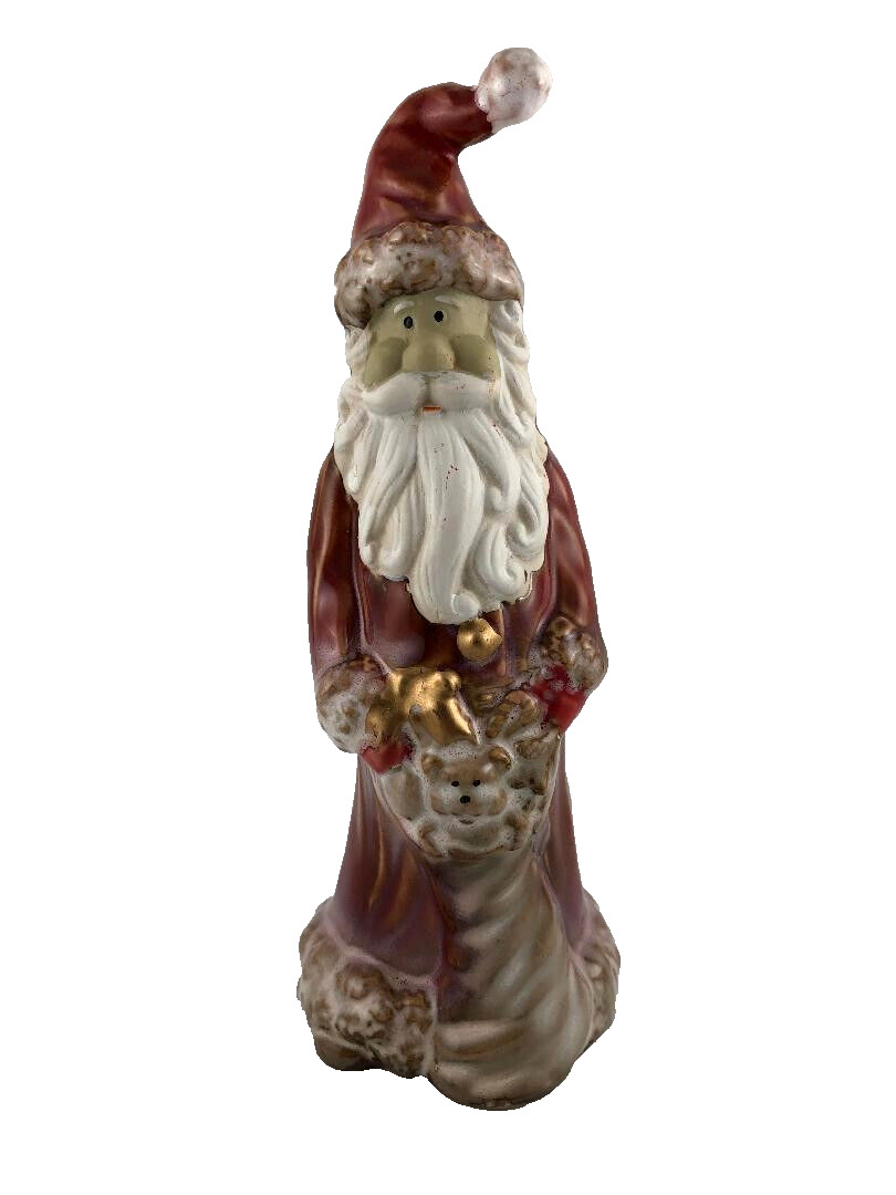 Old World Santa Claus Ceramic Glazed Bisque Christmas Figurine 8\