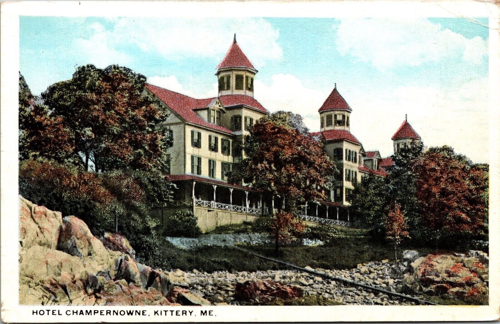 Kittery Maine Hotel Champernowne Historic Landmark Scenic Coast WB Postcard