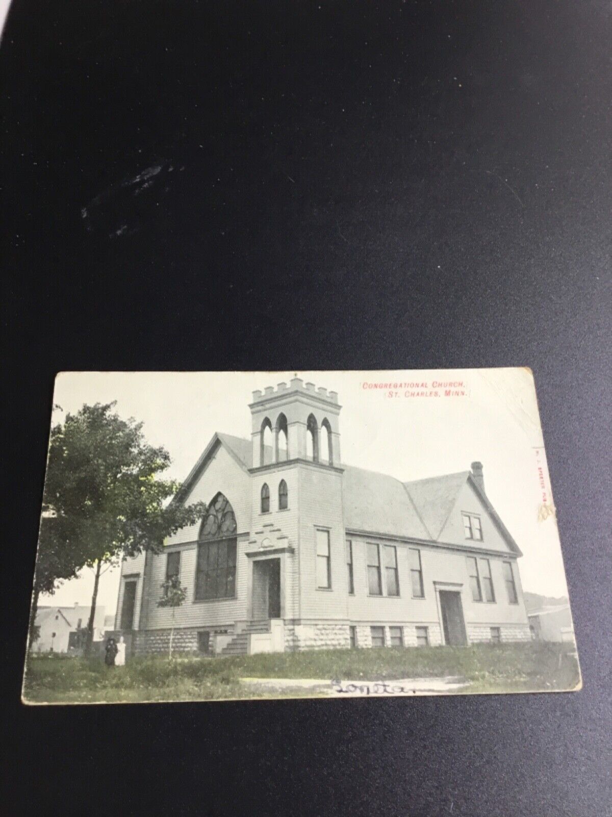 1907 St Charles, MN Postcard - Congregational Church 1253