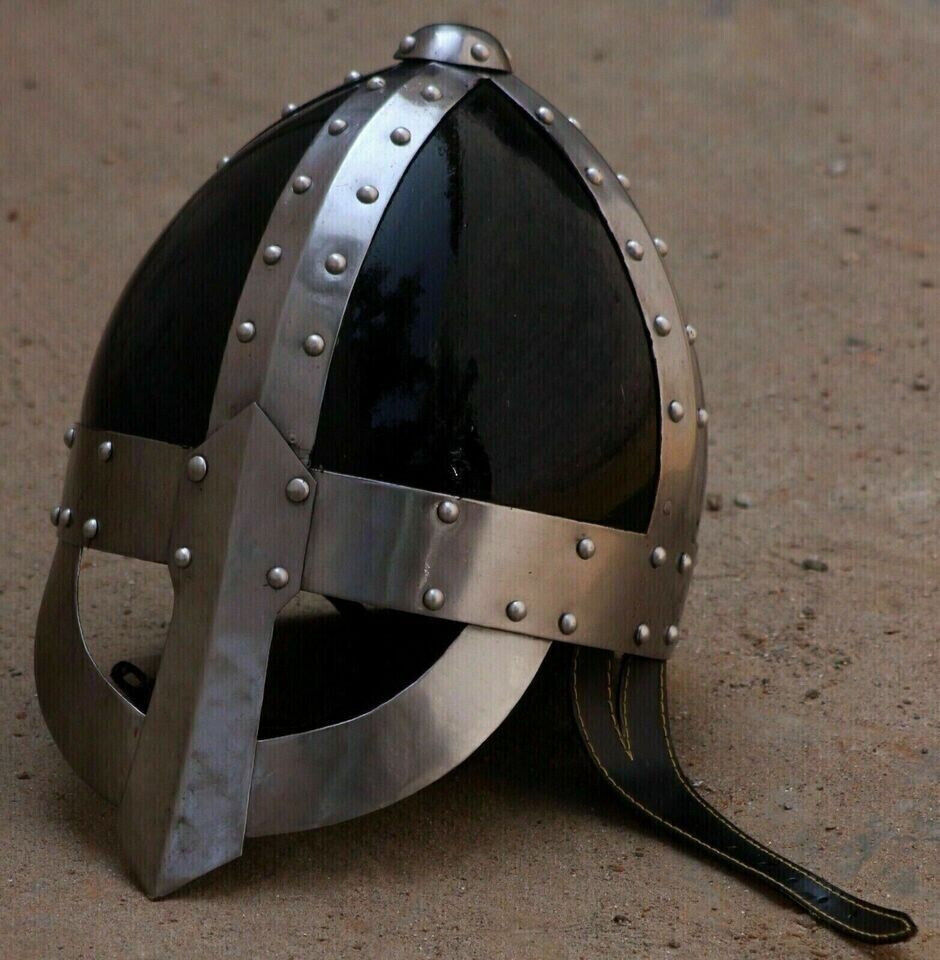 Medieval Knight Viking Black Nasal Gjermun Helmet Sca Larp Cosplay Armor gift