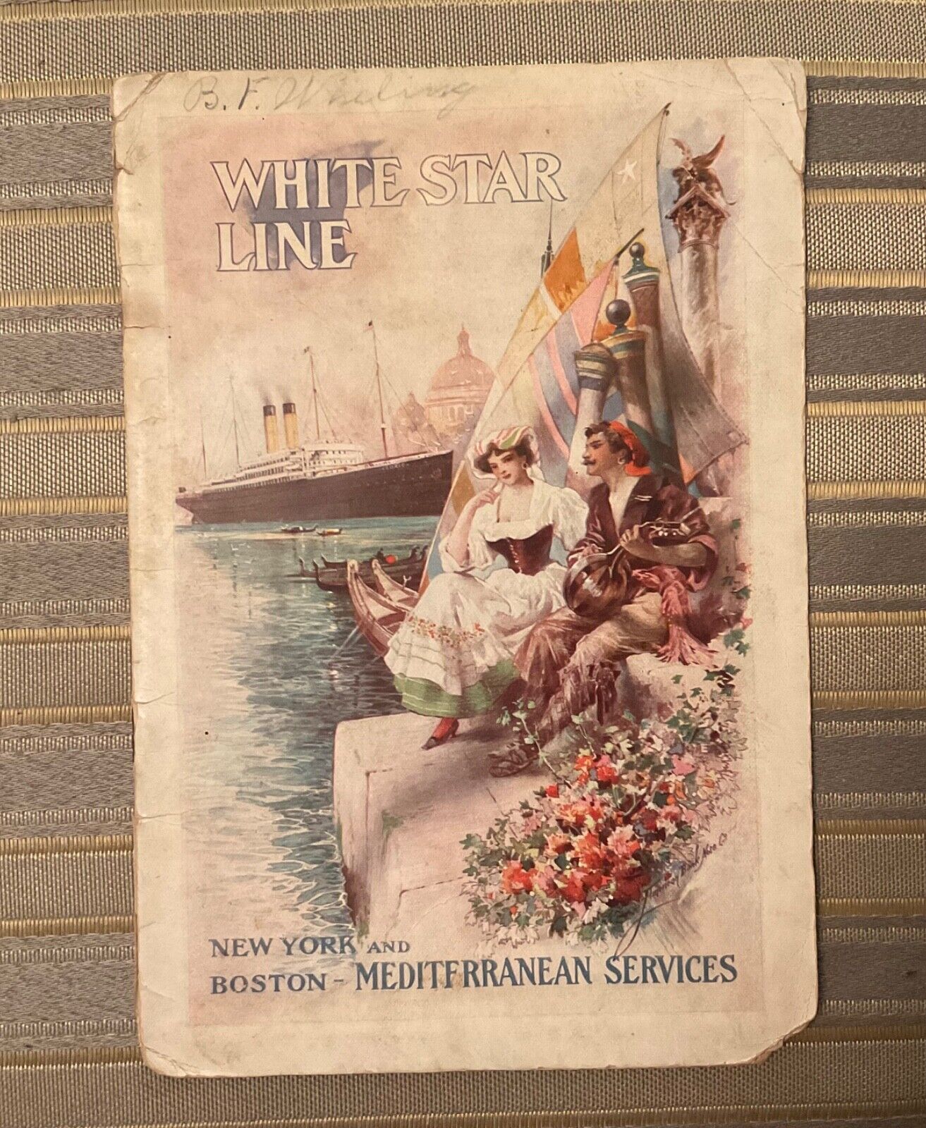 WHITE STAR LINE CANOPIC 1910 PASSENGER LIST EARLY REF OLYMPIC TITANIC “BUILDING”