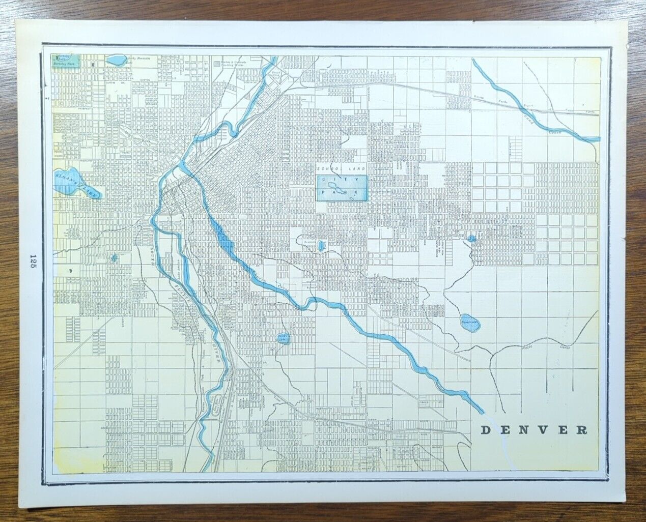 Vintage 1896 DENVER COLORADO Map 14\