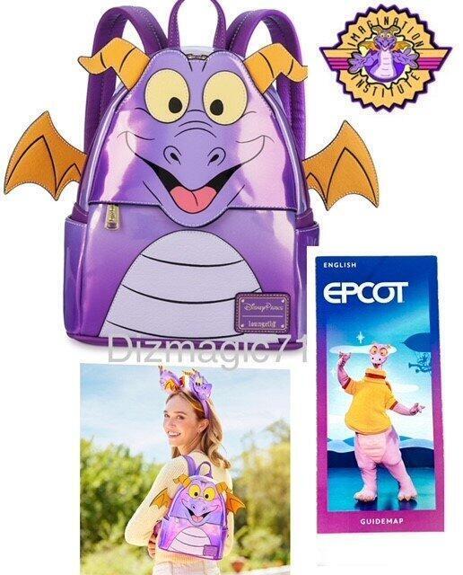 2024 Disney World Loungefly Epcot Figment Imagination Wings Backpack Parks NEW