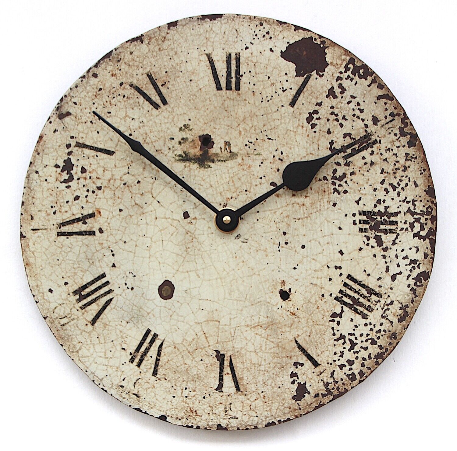 Round Grandfather/longcase iron clock dial Late 19th / early 20 century Original