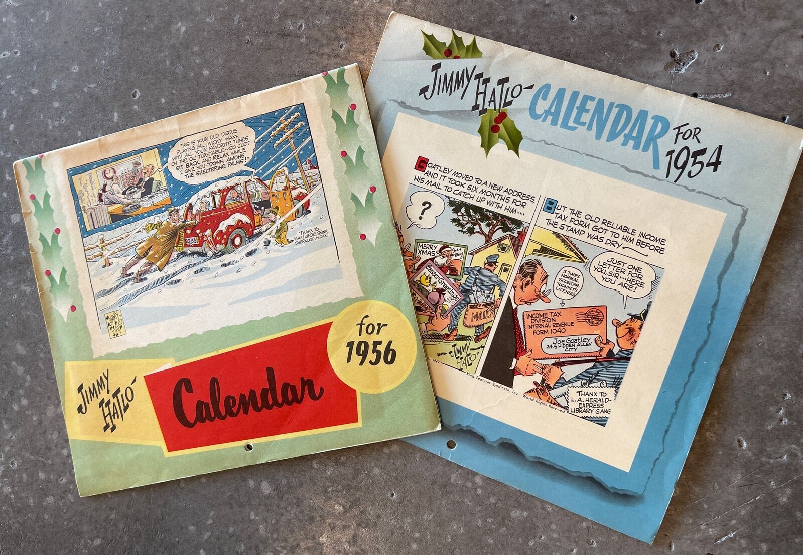 Vintage 1954 & 56 Jimmy Hatlo Comic Color Calendars They’ll Do It Every Time