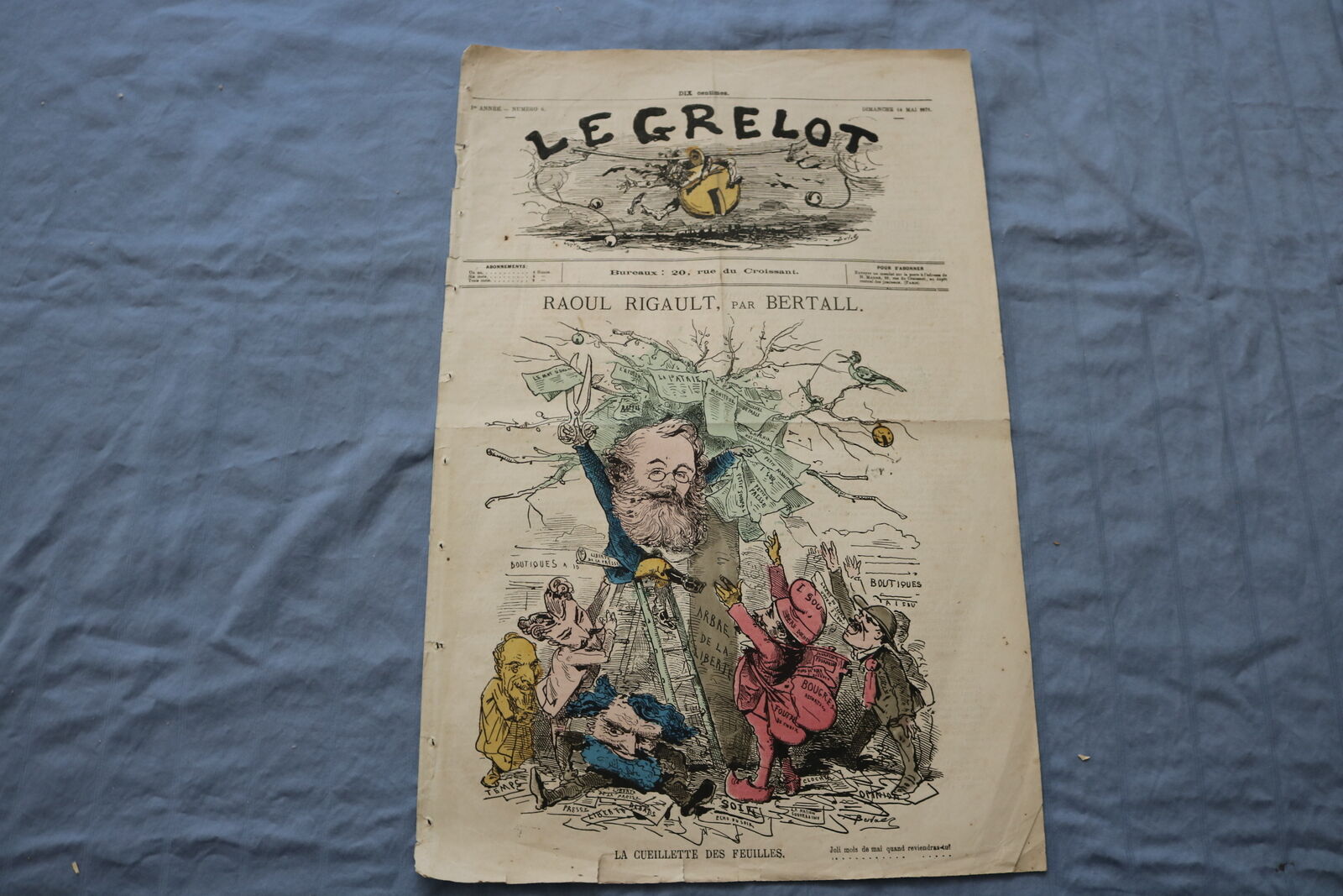 1871 MAY 14 LE GRELOT NEWSPAPER - RAOUL RIGAULT, PAR BERTALL - FRENCH - NP 8462