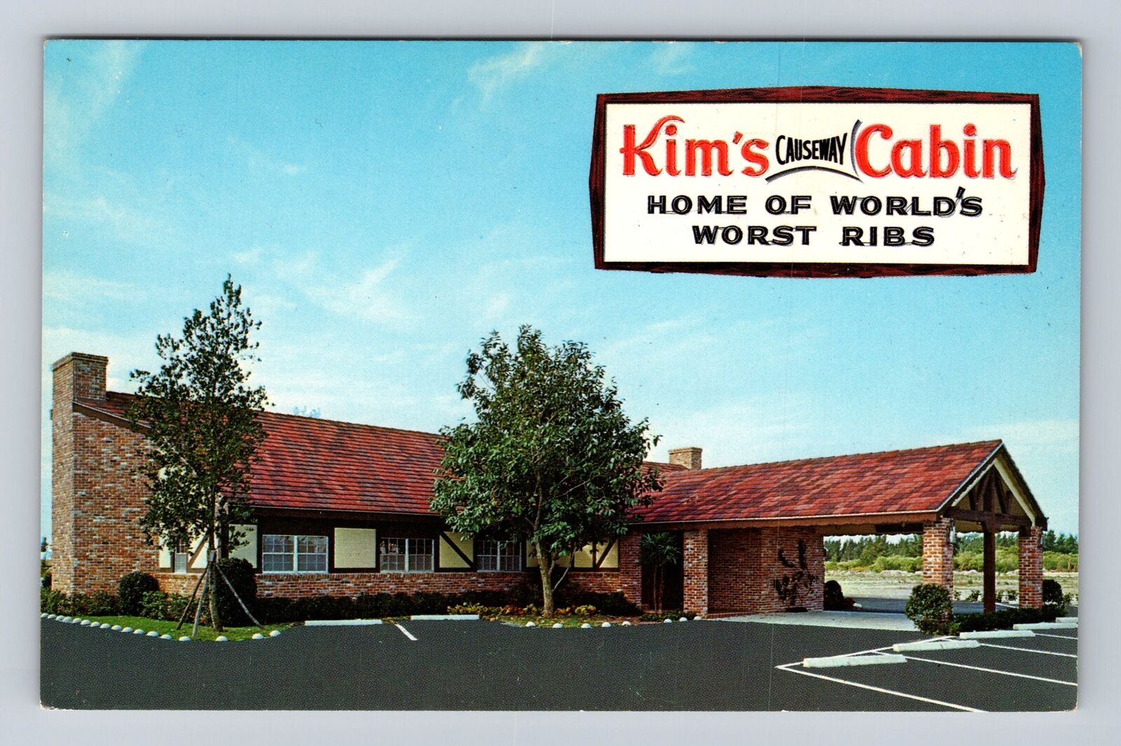 Ft Lauderdale FL-Florida, Kim's Causeway Cabin, Advertising Vintage Postcard