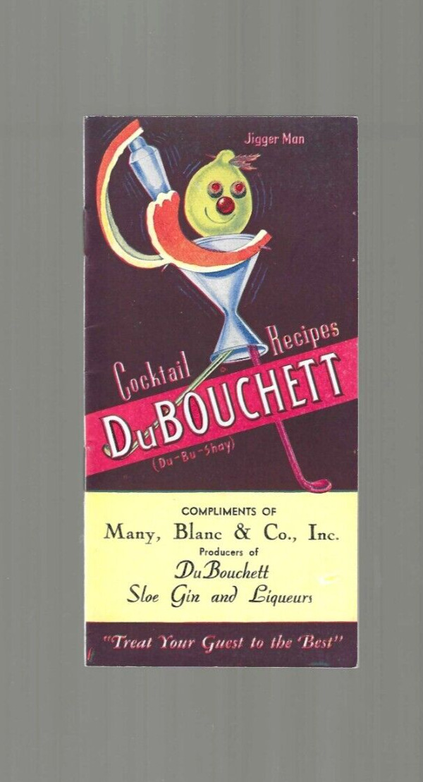 Vintage RARE 1930s ART DECO JIGGER MAN Cocktail Recipes DuBOUCHETT Booklet