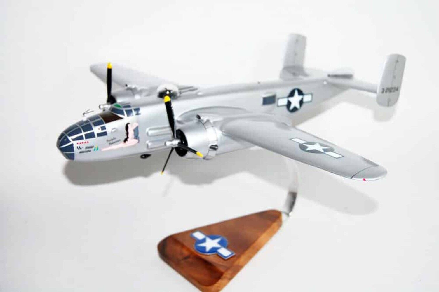 “Pacific Princess” North American B-25 Mitchell Model, 1/45th Scale, Mahogany