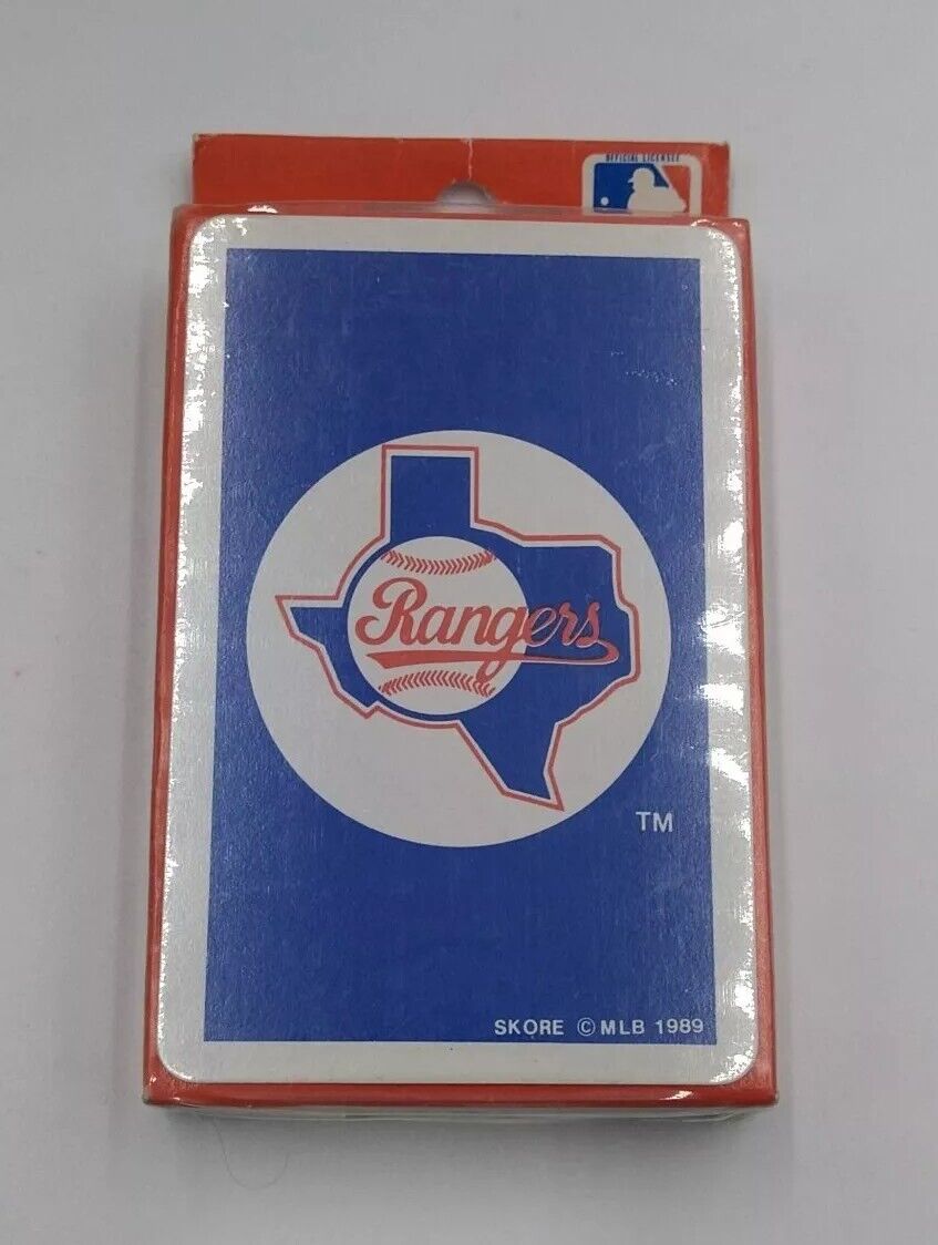 Vintage TEXAS RANGERS Playing Cards Skore 1989 MLB Retro Logo Baseball SEALED