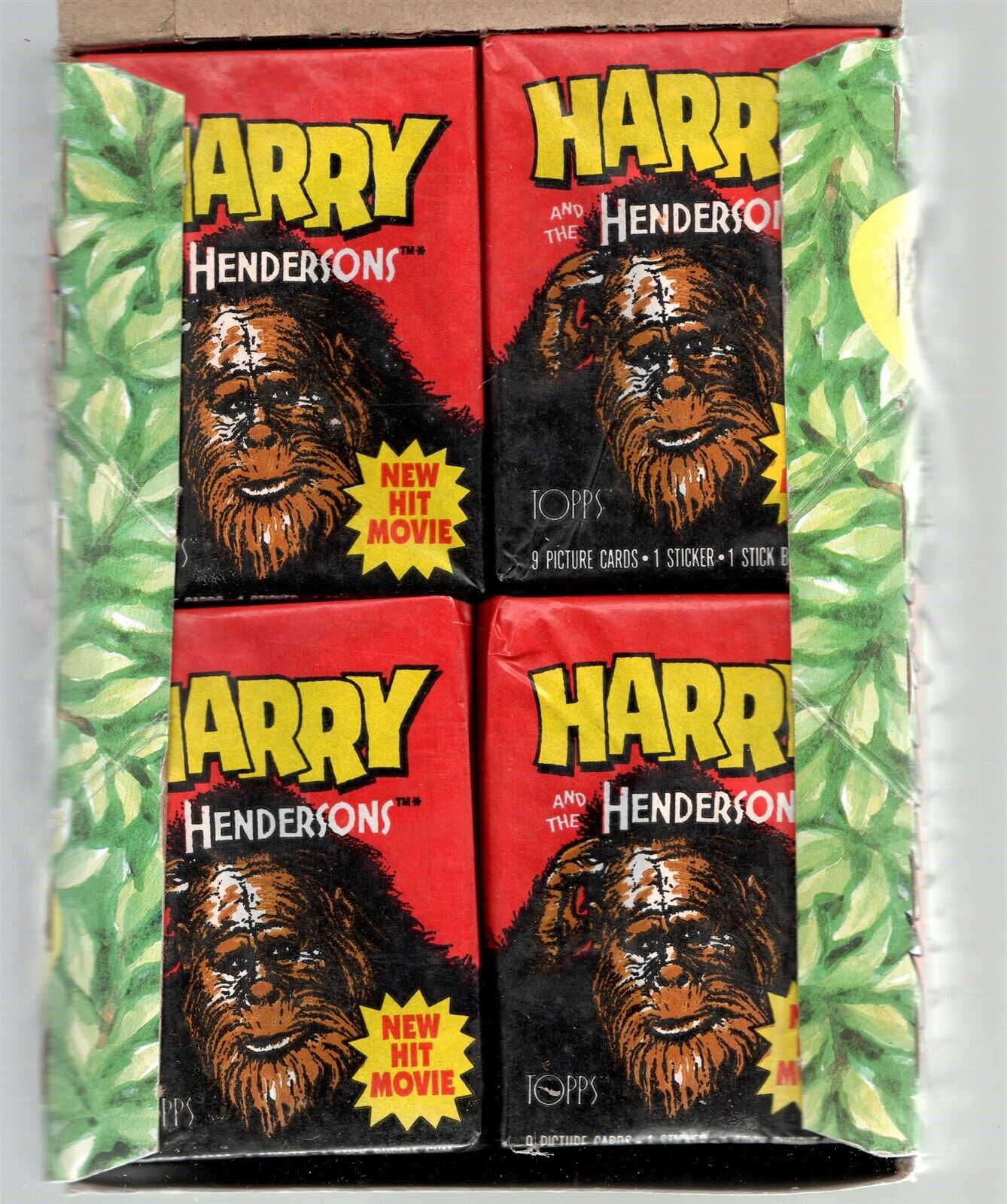 1987 Topps Harry and the Hendersons Unopened ONE (1) Wax Pack 9 CARDS & STICKER 