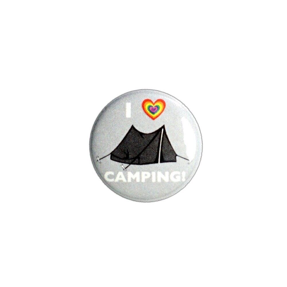 I Love Camping Button Pin Tent Camping Summer Camp Cute Pin-Back 1 Inch 38-18