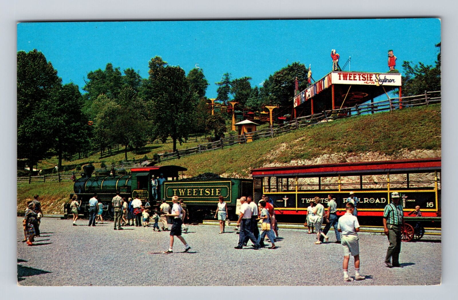 Blowing Rock NC-North Carolina, Tweetsie Railroad, Chair Lift, Vintage Postcard