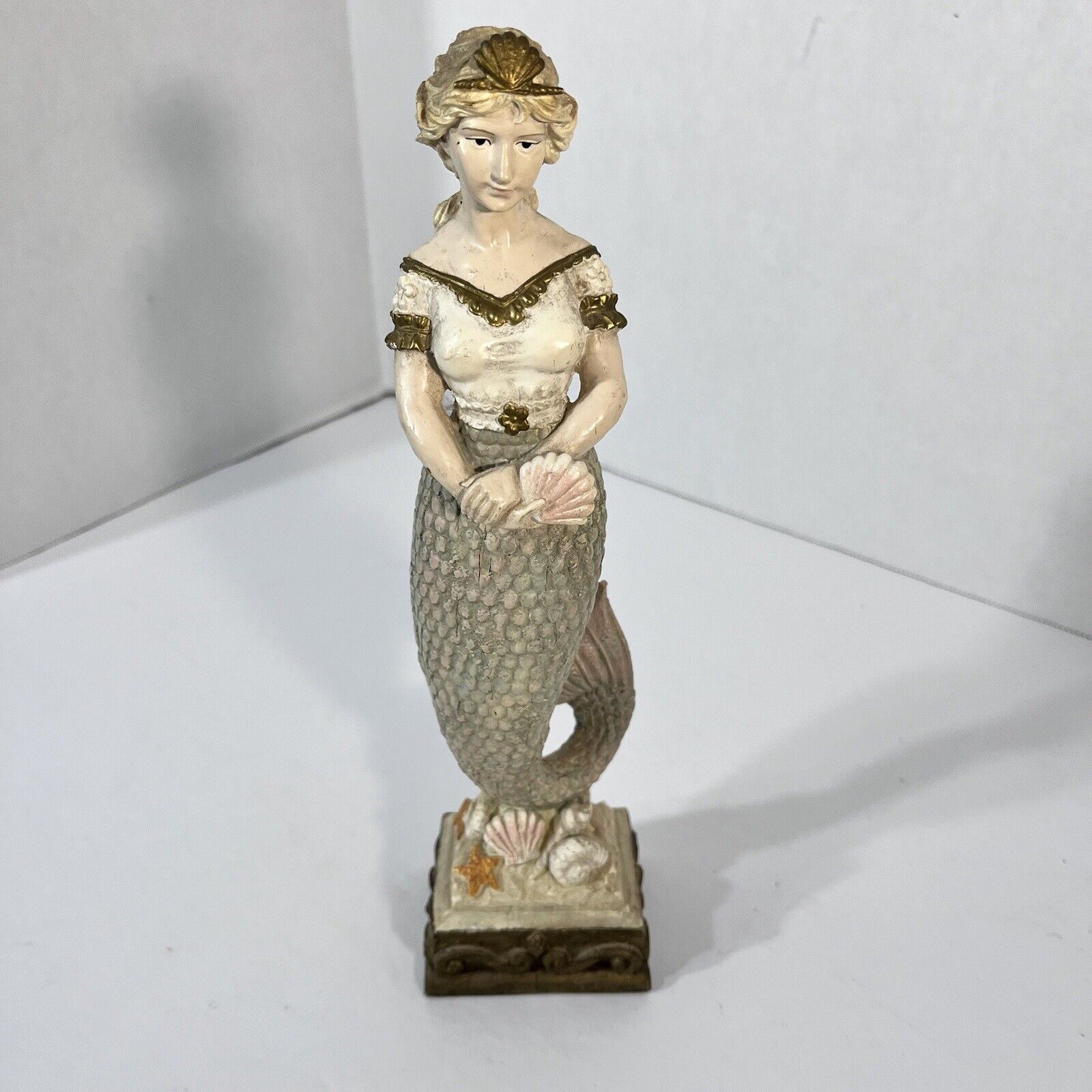 Unique Vintage Mermaid 10 Inch Figurine, Elegant Design