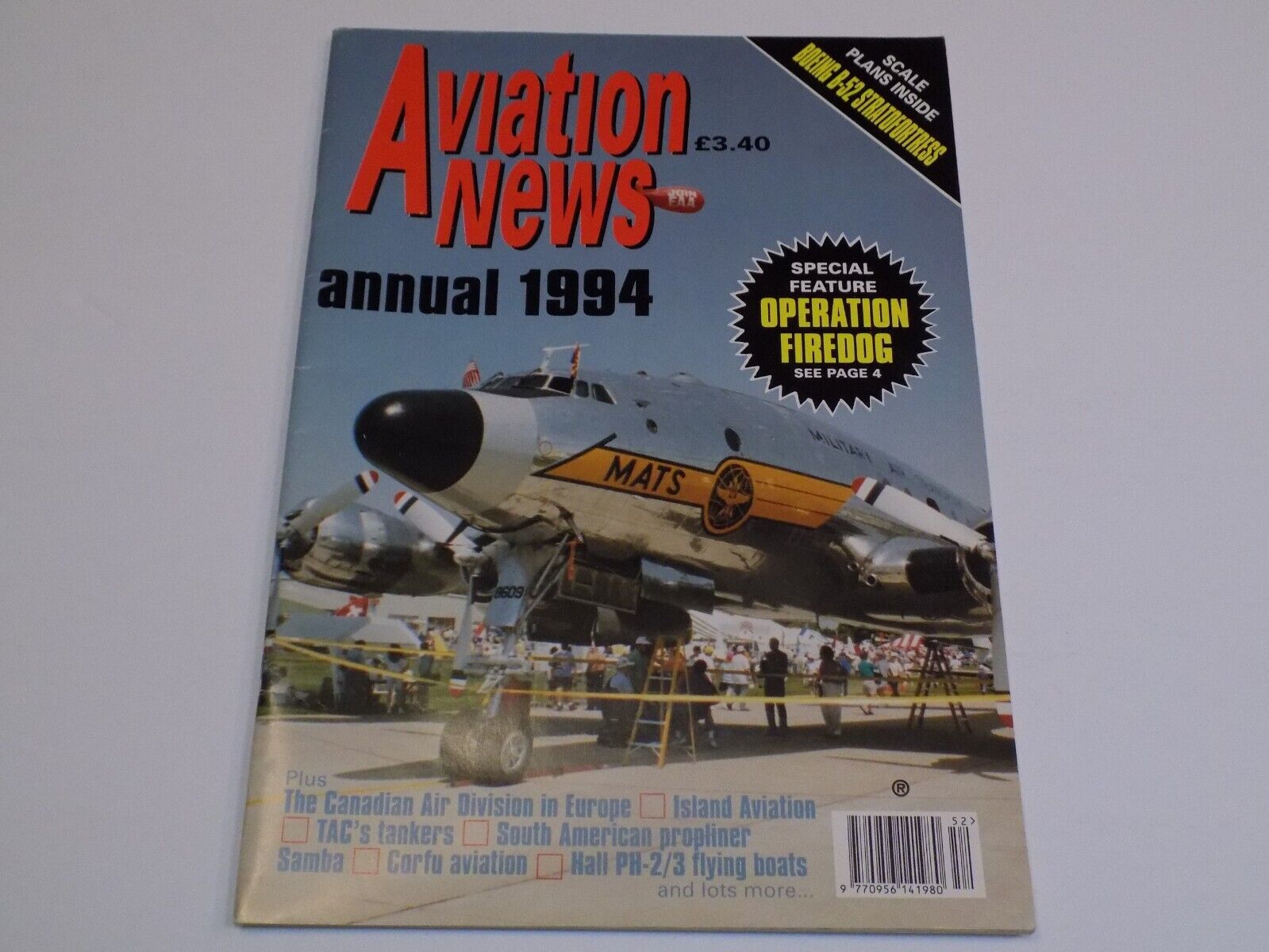 Aviation News Annual 1994 Boeing B-52 Stratofortress Operation Firedog Corfu RAF