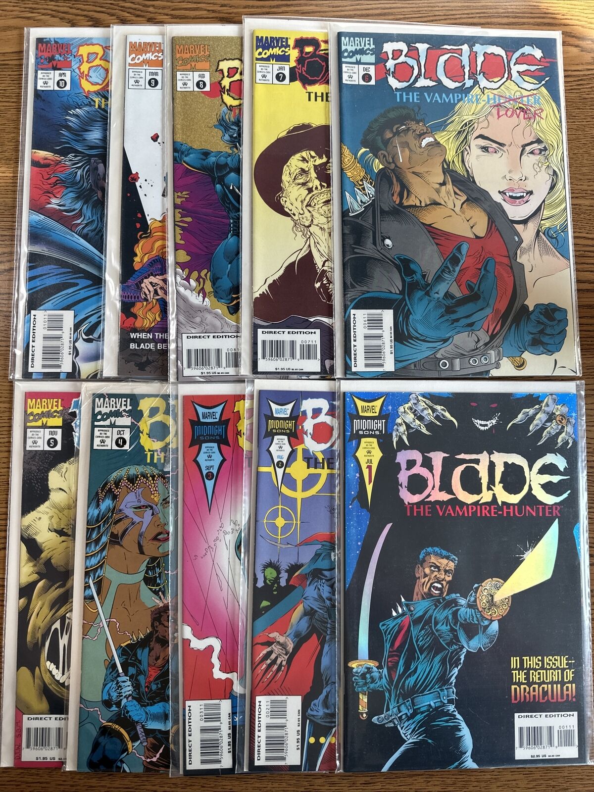 Blade The Vampire Hunter #1-10 1st Solo Series Marvel 1994 Full Set Lot Run VFNM