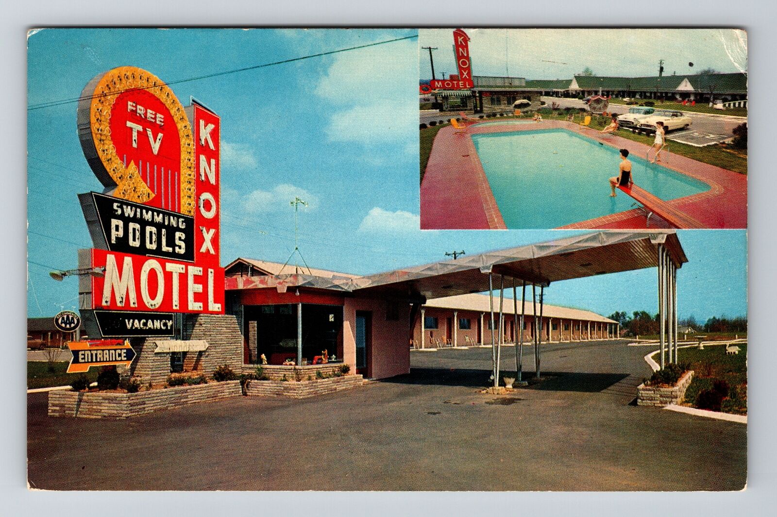 Knoxville TN-Tennessee, Knox Motel, Advertising , Vintage Postcard