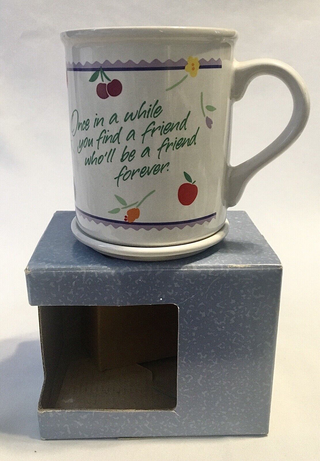 VTG Hallmark “Forever Friend” Coffee Mug with coaster/top New in Box Mug #1048