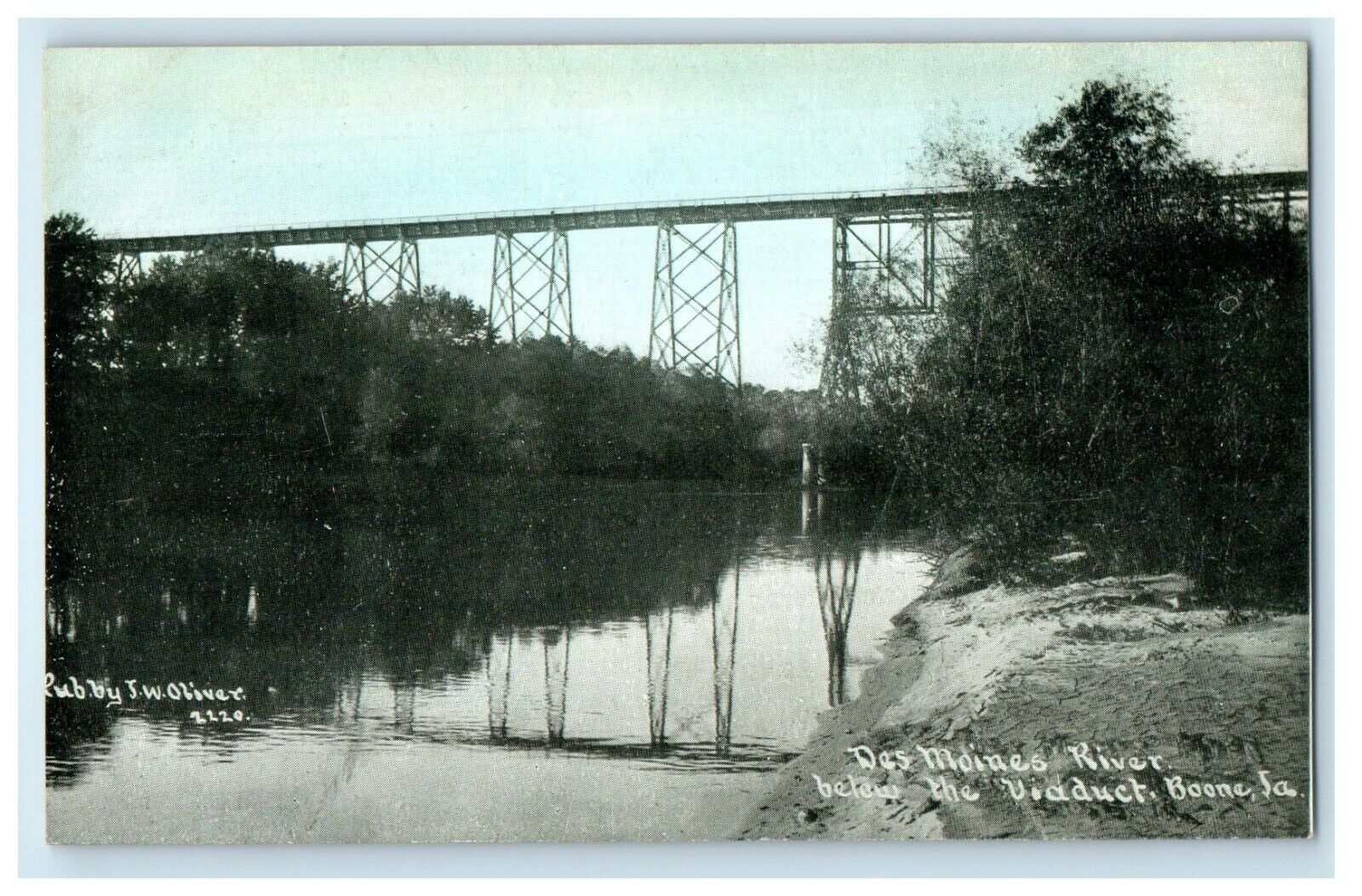 c1910's Des Moines River Below The Viaduct Boone Iowa IA Antique Postcard