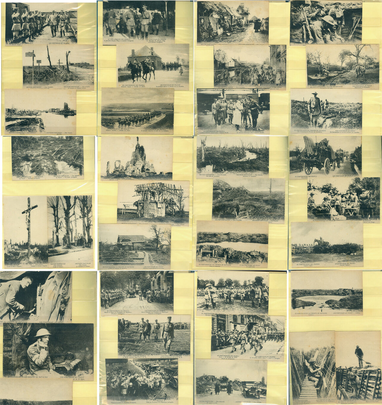 1917-1918  World War I  - large group of 60 different black & white Postcards 