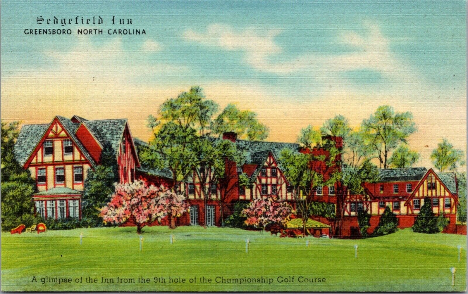 Linen Postcard Sedgefield Inn in Greensboro, North Carolina